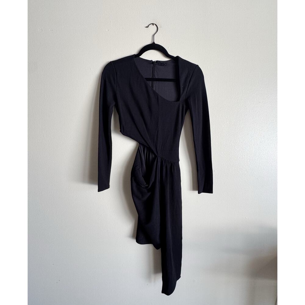 NBD Black Long Sleeve Vices Cutout Bodycon Mini Dress XS Sexy Going Out Party - Picture 10 of 11